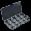 1Pcs Convenient Fishing Lure Tool Case Tackle Boxs Plastic Clear Fishing Track Box With 15 Compartments Wholesale