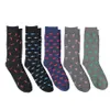 Wholesale- 5 Pair/Lot Cotton Men Socks  Spring Fall Plus Size Quality Compression Coolmax Black Grey Pattern Business Dress Male Socks