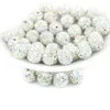 Shamballa Pave Disco Ball Clay Beads Half Geboord Polymeer Clay 6 Rows Rhinestone Kralen Ronde Charms Sieraden Maken 100pcs / Bag