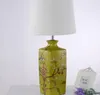 Nowoczesna Art Deco Lampy Tabeli LED Światła Ceramiczne Uchwyt Bawełniany Oświetlenie Shade Home Hotel Room Decor Lampka nocna