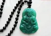Natural oil green jade Manual sculpture Guanyin bodhisattva (talisman) necklace pendant
