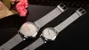 Fashion Brand women men Unisex Lovers' silver Steel Metal Band quartz wrist watch C042837