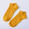 Vente couleur unie verticale bonbons couleurs coton femmes chaussettes bonneterie double aiguille frais doux dames chaussette LW005