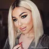 Krótki Ombre Glueless Full Lace Ludzki Włosy Peruki Dwa Tone Peruwiańskie Blondynki Ciemny Korzeń Ludzki Włosy Ombre Koronkowa Przód Wig