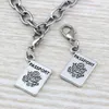 MIC .100pcs/ lot Dangle Ancient silver Alloy Passport Charm With lobster clasp Fit Charm Bracelets DIY Jewelry 15x36mm A-111b