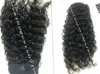 Kinky Curly Human Hair Pony tail Hairpiece Virgin 10A Drawstring Ponytail 1b Human Hair For Black Women 1 piece hair extension