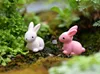 30 sztuk Bezpłatny wysyłka Słodkie Mini White Rabbit Garden Miniatury Hurtownie Małe Ogrodowe Ramicznictwo Ramicznictwo Figurka na ślub lub Uzyskanie domu