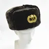 Vintage bomull bomber hattar för män kvinnor stjärna logotyp vinter håll varma plysch hatt cap unisex trapper hattar med öronflap skidlock