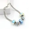 Tutto il nuovo arrivo gioielli fai da te catena di grano luce blu Aqua murano braccialetti di perline di vetro di Murano per le donne regalo Bijoux Pulser3098