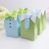 50pcs Tie Boy Candy Boxes Green or Blue Gird Gift Box Baby shower Big Box New