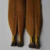 Brasilianska rakt keratin hår jag tips hårförlängningar # 350 färg keratine cheveux jungfru Jag tips hår 200g 1g / strand 200s