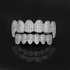 High-quality New Micro-Zircon Solid Gold Plated Hip-Hop Hooded Full Diamond Top & Bottom Teeth Grillz Body Jewelry Halloween