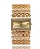 Nouveaux arrivages Time Limited Big S Women Luxury Gold Fashion Crystal Rinestone Bracelet Femmes Robe Watchs Ladies Quartz Wristw4931272