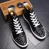 Moda uomo Rivetti colorati High-Top Skating Board Shoes Mens Brand Casual Lace-Up Flats Young Nightclub Party Caviglia Martin Stivali