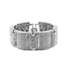 Bracciale da uomo placcato in argento oro 18 carati Hip Hop Simula Dimond Braccialetti completamente ghiacciati Link cubano CZ Bracciali con strass in cristallo Rock Style Jewe