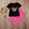 Beroemd merk newbron baby meisjes kleding set biologische korte mouwen tops T-shirt leggings broek 2 stuks baby set peuters kinderoutfit3589643