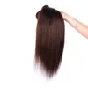 PASSION Hårprodukter Brasilianskt rakt jungfruligt hårvävsbuntar #2 Mörkbrun Färgad Remy Human Hair Extensions 3 Styck/Lot