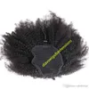 Kinky Curly Human Hair Ponytails Wraps de Queue de Cheval Human Hair Clip In Extensions Naturfärg DHL Gratis Ship 160g