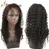 SALE Deep Curly Wave Full Lace Wigs Pre-Plucked Human Hair Front Wig with Baby Hair Julienchina Natural Black Color 130% 150% 180% Density