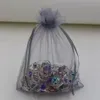 100pcs 15x20cm 10x15cm 30x40cm Sheer DrawString Organza 보석 파우치 결혼식 파티 크리스마스 호의 선물 가방 (Silver Grey)