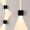 Modernt vattentät kubjusterbar 12W COB Outdoor LED Vägglampa IP65 Aluminium väggljus Garden Porch Sconce Decoration Light