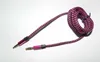 Алюминиевый металлический адаптер Нейлоновая волна Плетеный шнур 3,5 мм Стерео аудио AUX-кабель 1M 3FT 200pcs / lot