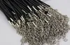 500pcs Black Leather Cord Necklace With Lobster Clasp Charms Jewelry DIY 2mm/1.5mm