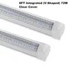 120W 8ft Shop Light T8 Tube V Shaped Integrated LED Cooler Lighting Double Sides 8 ft FA8 Single Pin Fluorescent Lights