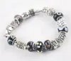 Fine Jewelry 925 Silver Women Love/Heart/Angle Gift Bracelet Crystal Bead Charm Bracelets