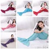 Kids Mermaid Blankets Crochet Mermaid Tail Blankets Handmade Mermaid Tail Sleeping Bag Knit Sofa Nap Blankets Costume Cocoon 140*70 B2253