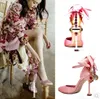 2017 fashion women gladiator sandals sexy party shoes thin heel diamond sandals pink bowtie high heels wedding shoes ladies