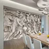 Großhandel - Benutzerdefinierte 3D-Fototapete Europäische Retro Römische Statuen Kunst Fototapete Restaurant Wohnzimmer Sofa Kulissen Wandpapier Wandbild 3D