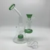 6 pouces de verre bongs gigognes à huile avec ongles de bang à quartz de quartz de 4 mm de quartz de 4mm 14mm féminin coiffeur bécher dab tableaux d'eau