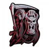 Countdown To Death Grim Reaper Zandloper Patch, Reaper Schedel Geborduurde Ijzer Op Patches 9*12.75 INCH Gratis Verzending