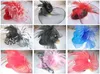 レディースの羽の魅力的な帽子のヘアクリップ弓ベール弓羽毛バレット40pcs /ロット＃2090