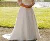 Vestido de novia de talla grande, espalda abierta, jardín, nuevo, transparente, 3/4, manga de encaje, tren de barrido, apliques, vestidos de novia hechos a medida253h