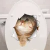 Adesivo da parete in vinile impermeabile Cat Dog 3D Hole View Bagno Toilette Soggiorno Home Decor Decal Poster Adesivi murali