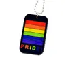 50PCS Pride Silicone Dog Tag Necklace with 24 Inch Ball Chain 2 Colors for Promotion Gift2393