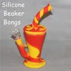 vendita calda tubi dell'acqua in silicone bong bicchiere in silicone di vetro bong narghilè in silicone