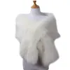 Winter Wedding Coat Bridal Faux Fur Wraps Warm Stick shawls Outerwear Bridesmaid Black Gary White Shrug Women Jacket Prom Evening