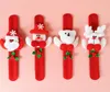 Xmas Party Favors Santa Claus Slap Bracelet Christmas Reindeer Wrist Band Bangle festive event kids adults Gift red8979265