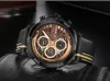 Naviforce Mens Watches Top Brand Luxury Waterproof 24時間のクォーツウォッチマンレザースポーツリストウォッチメンズウォータープルーフ243H