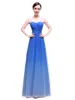 2017 Vestidos de noche formales del plisado del amor azul atractivo con los vestidos de la celebridad del partido de baile del tamaño extra grande de la palabra de longitud de la gasa BE06