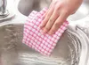 New Kitchen Dish Towels Cotton Soft Microfibre Double-sided Absorbent Non-stick oil Wash Bowl Towels Kitchen Cleaning Cloth 28*40cm WX9-22