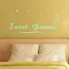 Luminoso DULCES SUEÑOS 3D Etiqueta de la pared Resplandor en la oscuridad Pegatinas de pared fluorescentes Las letras para la decoración de la habitación del niño