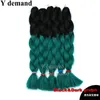 24 '' 100g Ombre Kanekalon Extensión de cabello trenzado para trenzas de caja Pelo sintético Crochet Jumbo Trenza Y demanda