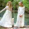 Vintage Ivory Lace Little Princess Flower Girl Dress with Long Sleeves