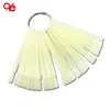 Wholesale- Hot Sell 50x Fan-shaped Natural False Nail Art Tips Sticks Polish Display Free Shipping