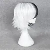 Black Jack Monokuma Anime Cosplay Peruka 32 cm Men039s Pełna włosy toupees4695552