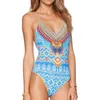 Sexy Mulheres Aztec One peça Totem Totem Padrão sem costas Triângulo de biquíni Push up Print Prind Swimwear Suiting Frete grátis